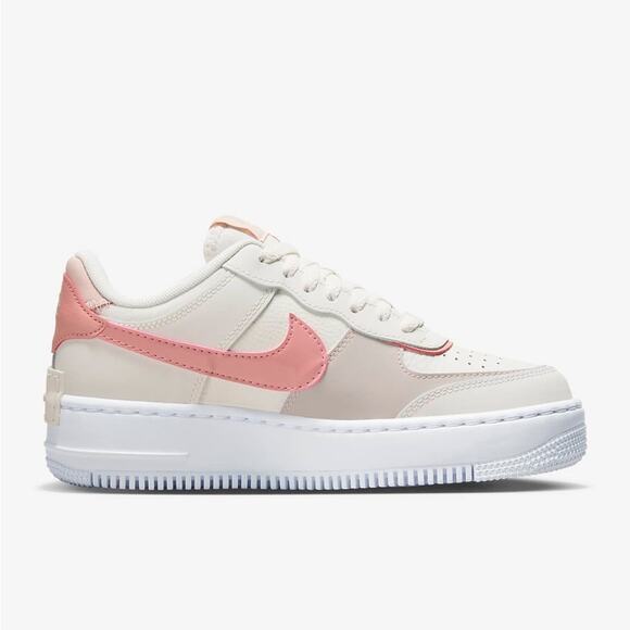 Nike Air Force 1 Shadow Womens Phantom/Pink Oxford/White/Red Stardust Sneakers10 - Picture 1 of 13